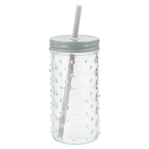Bubble Mason Glass Jars Assorted Colours Drinkware FabFinds Grey  