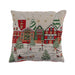 Christmas House Scene Cushion 46cm x 46cm Christmas Cushions & Throws FabFinds   