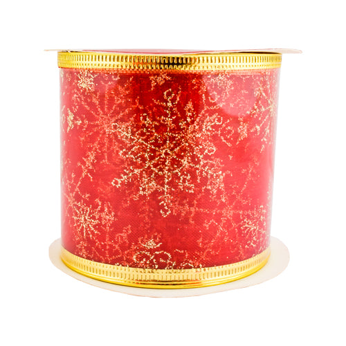 Red Luxury Christmas Ribbon Assorted Styles 2M Christmas Wrapping & Tissue Paper FabFinds Red & Gold Snowflake  