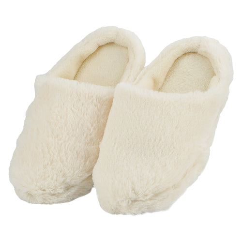 Ladies Luxury Memory Foam Slippers White Assorted Sizes FabFinds