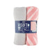Coloroll Pink Stripe & Grey Fleece Throws 100 x 150cm 2Pk Throws & Blankets FabFinds   