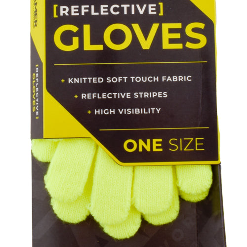 Mens Reflective Knitted Gloves One Size Assorted Colours Hats, Gloves & Scarves FabFinds   