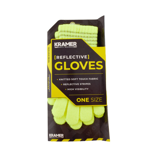 Mens Reflective Knitted Gloves One Size Assorted Colours Hats, Gloves & Scarves FabFinds   