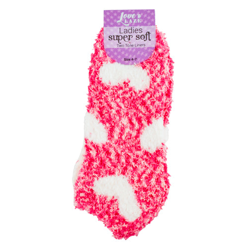 Love To Laze Ladies Super Soft Two Tone Socks Size 4-7 Assorted Colours Socks & Snuggle Socks FabFinds Pink  