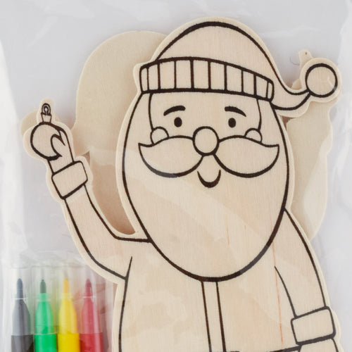 Christmas Character Kids Wooden Colouring Craft Kit Assorted Styles Arts & Crafts FabFinds   