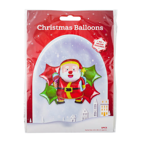Christmas Santa And Stars Foil Party Balloons Christmas Accessories FabFinds   