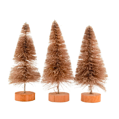 Decorative Sisal Trees 3 Pack 4" Assorted Colours Christmas Decorations FabFinds Grey  