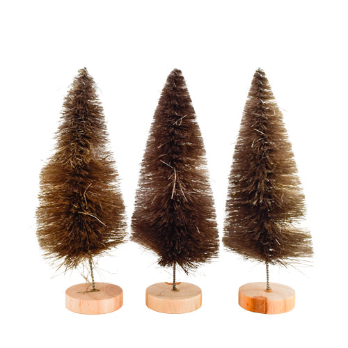 Decorative Sisal Trees 6" Assorted Colours 3 Pack Christmas Decoration FabFinds Grey  