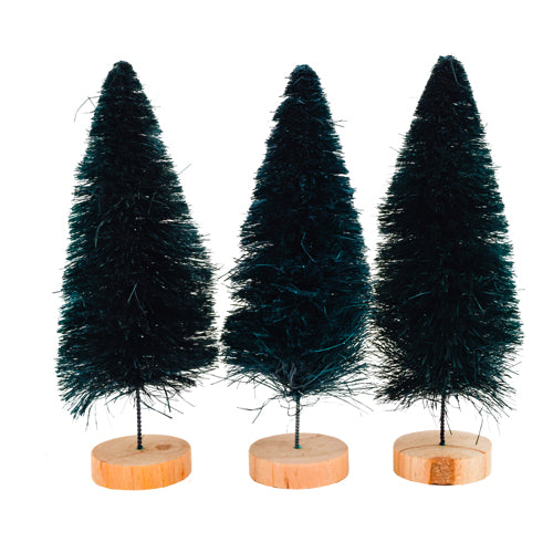 Decorative Sisal Trees 6" Assorted Colours 3 Pack Christmas Decoration FabFinds Green  