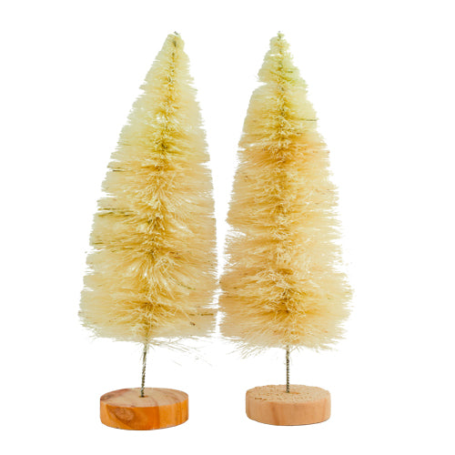 Decorative Sisal Trees 10" Assorted Colours 2 Pack Christmas Decorations FabFinds Cream  