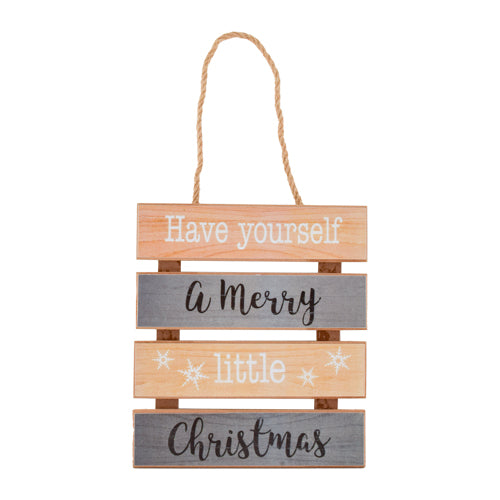 'Have Yourself A Merry Little Christmas' Wooden Hanging Sign Christmas Decoration FabFinds   
