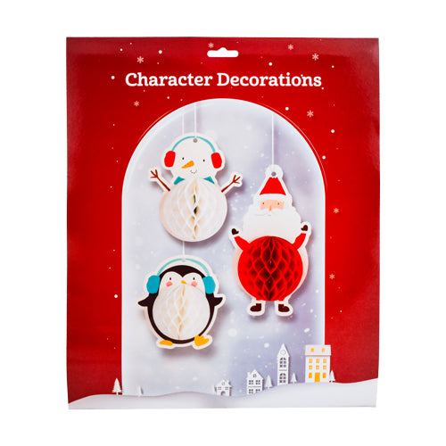 Christmas Character Hanging Decorations 3Pk Christmas Decorations FabFinds   