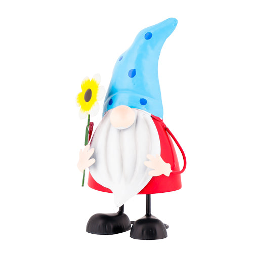 Blue & Navy Spotty Hat Garden Gnome Ornament H23cm Garden Ornaments FabFinds   