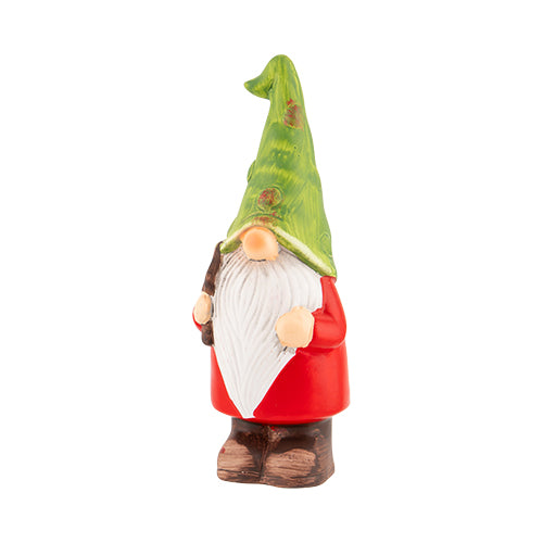 Flower and Spade Green Hat Garden Gnome H25cm Assorted Styles Garden Ornaments FabFinds   