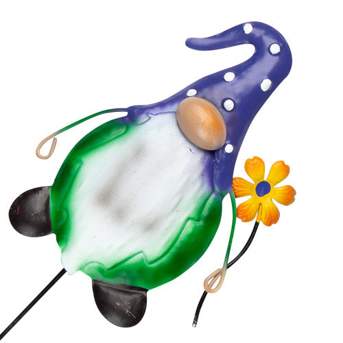 Garden Gonks With Flower Stake Ornament Assorted Designs Garden Decor PMS Purple hat  