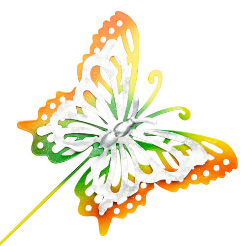 Roots & Shoots Butterfly Stake Garden Decoration Assorted Colours Garden Decor Roots & Shoots Orange & Green  