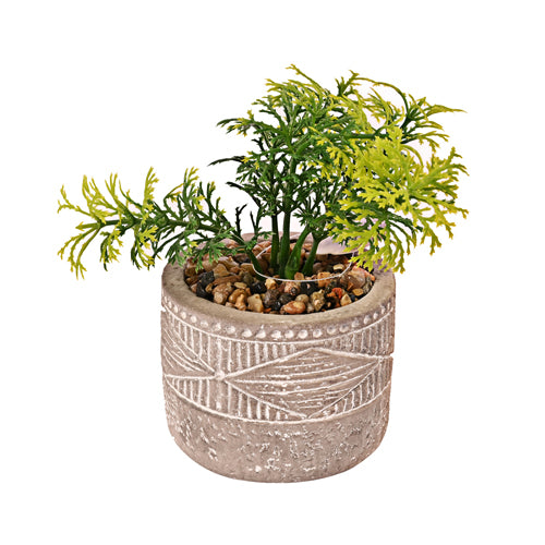 In Bloom Patterned Grey Pot Artificial Plant Assorted Designs Artificial Trees FabFinds Light Green Faux Fern Pot  
