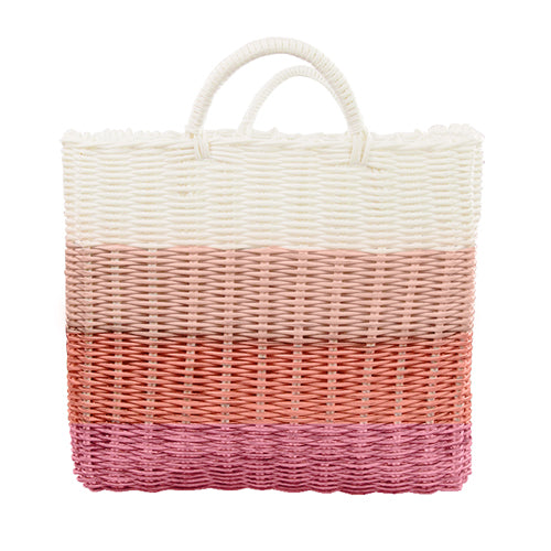 Ombre Woven Storage Baskets Assorted Sizes & Colours Storage Baskets FabFinds Small Pink 