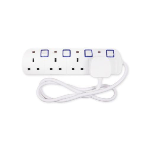 Hyundai Surge Protected 4 Way Extension Lead With USB 2M