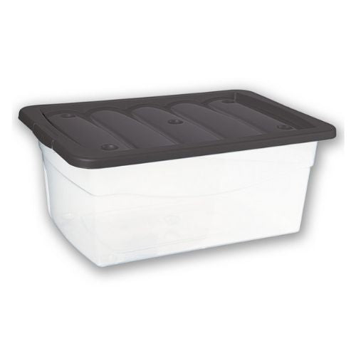 42 Litre Plastic Storage Box With Lid Set Of 3 Storage Boxes FabFinds   