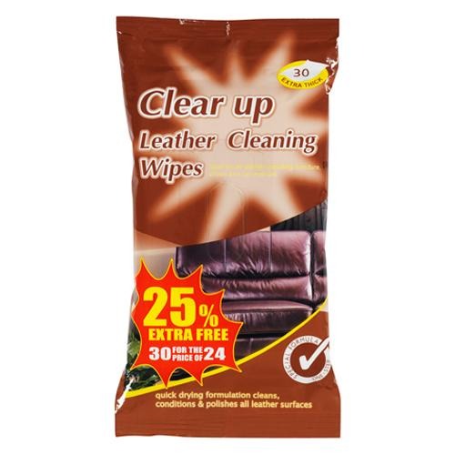 Clear Up Extra Thick Leather Cleaning Wipes 30 Pack Cleaning Wipes Clear Up   