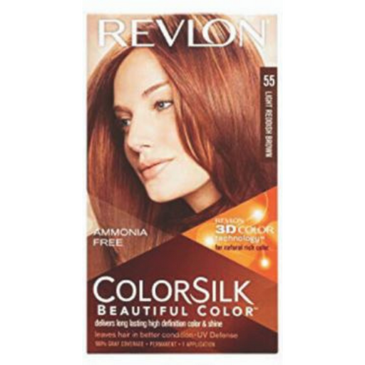 Revlon Colorsilk Hair Colour Light Reddish Brown 55 440g Hair Dye revlon   