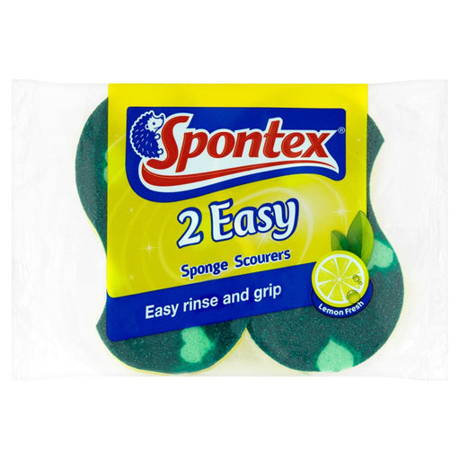 Spontex Easy Sponge Scourer Twin Pack Cloths, Sponges & Scourers Spontex   