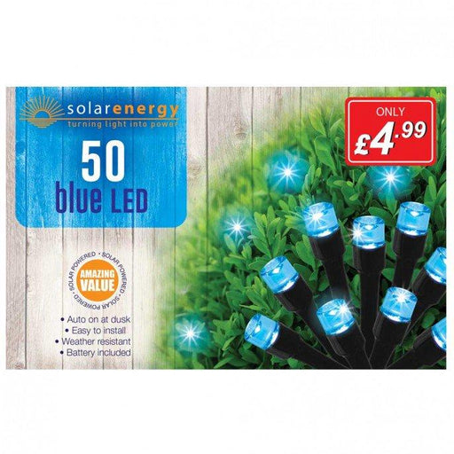 50 Blue LED Solar Fairy Lights Home Lighting FabFinds   