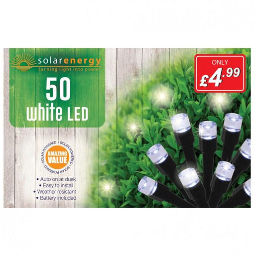 50 White LED Solar Fairy Lights Home Lighting FabFinds   