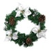 50cm Poinsettia & Cone Wreath - Assorted Colours Christmas Garlands, Wreaths & Floristry FabFinds Silver  