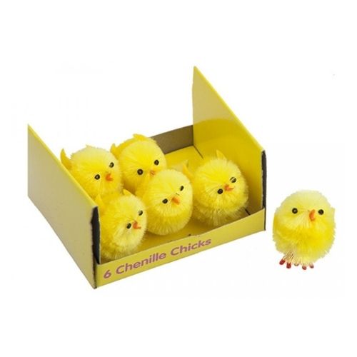 Easter Chenille Chicks 6 Pk Easter Gifts & Decorations PMS   