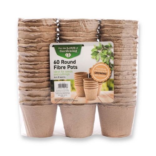 For The Love Of Gardening 60 Round Fibre Pots 6cm Plant Pots & Planters for the love of gardening   