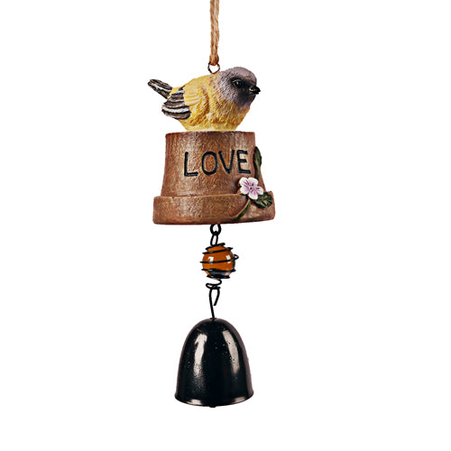 Hanging Bird Windchime Assorted Styles Garden Decor FabFinds Yellow Bird Love  