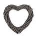 Grey Hanging Heart Willow Wreath Decoration 30cm Home Decoration The Satchville Gift Company   