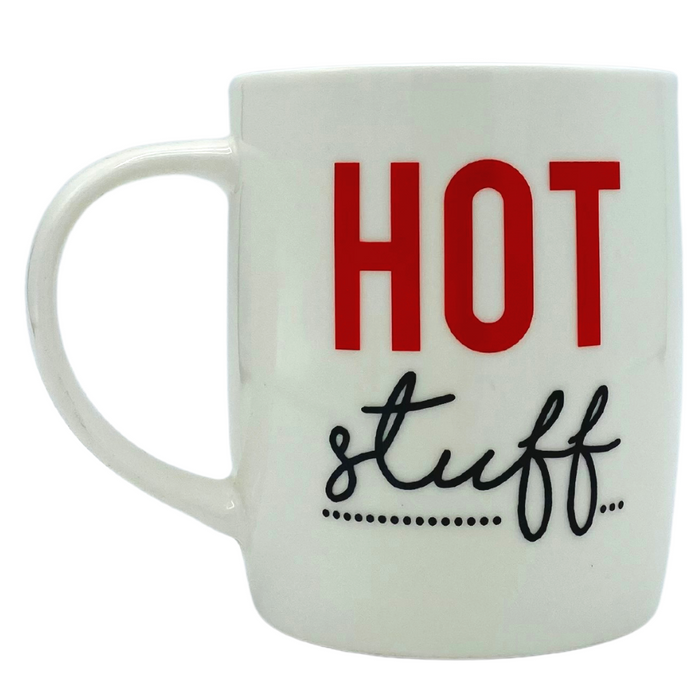 White and Red 'Hot Stuff' Barrel Mug Mugs FabFinds   