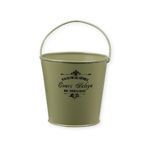 The Vintage Collection Mini Bucket Planter Assorted Colours Plant Pots & Planters The Vintage Collection Sage Green  