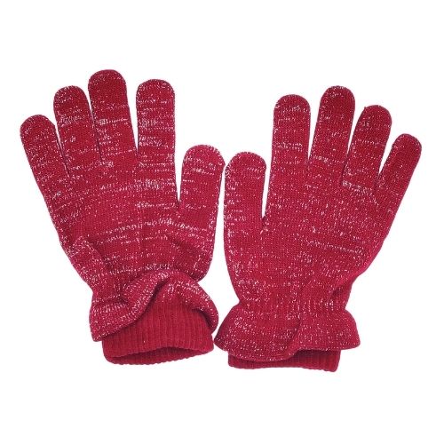 Ladies Lurex Fancy Gloves Hats, Gloves & Scarves FabFinds Maroon  