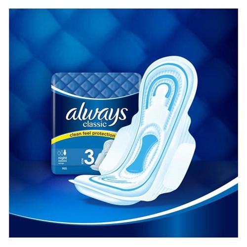 Always Maxi Classic Night Plus Sanitary Pads With Wings Pack Of 8 Feminine Care Always   