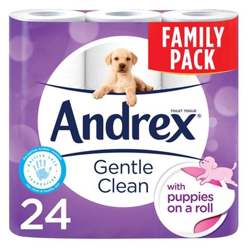 Andrex Gentle Clean Family Pack Of 24 Toilet Rolls Toilet Roll & Wipes andrex   