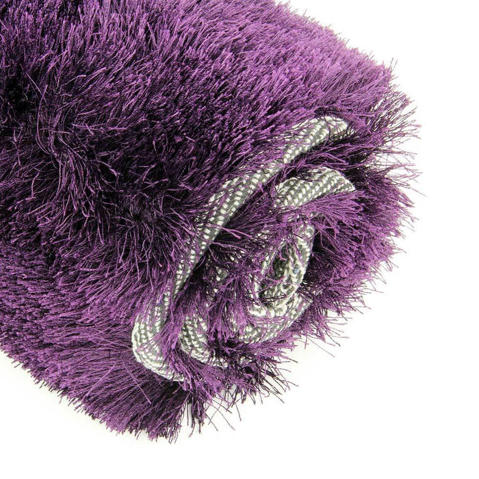 Shiny Rug Aubergine Luxurious Shiny Rug 100 x 150cm — FabFinds