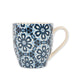 Navy and Blue Floral Patterned Mug Mugs FabFinds   