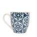 Navy and Blue Floral Patterned Mug Mugs FabFinds   