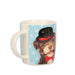 Blue Spotty Top Hat Dog Mug Mugs FabFinds   