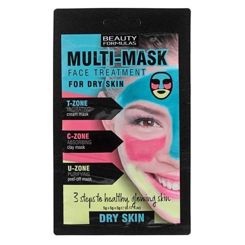 Beauty Formulas 3 Steps Multi-Mask Dry Skin Face Treatment 15g Sachet Face Masks beauty formulas   