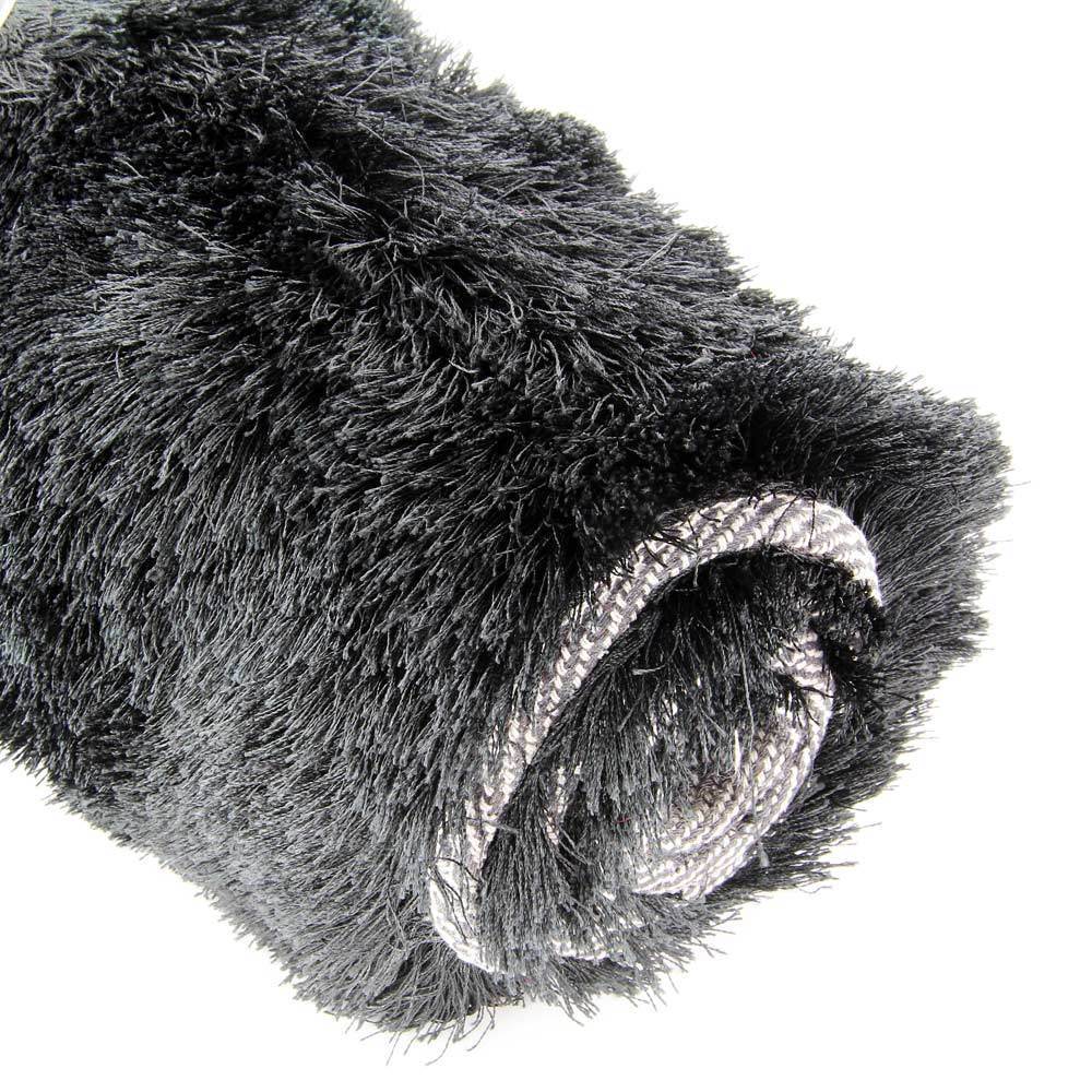 Black Luxurious Shiny Rug 100 x 150cm — FabFinds