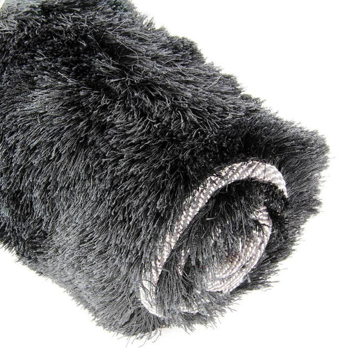 Black Luxurious Shiny Rug 100 x 150cm  FabFinds   