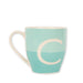 Initial C Two Tone Turquoise Monogram Mug Mugs FabFinds   