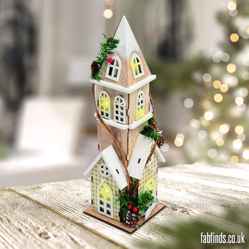 Handmade LED Wooden Festive House Christmas Decorations Anker   