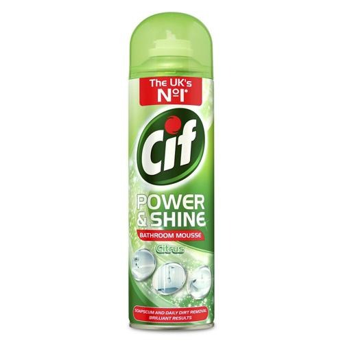 Cif Power and Shine Citrus Bathroom Mousse 500ml Bathroom & Shower Cleaners Cif   