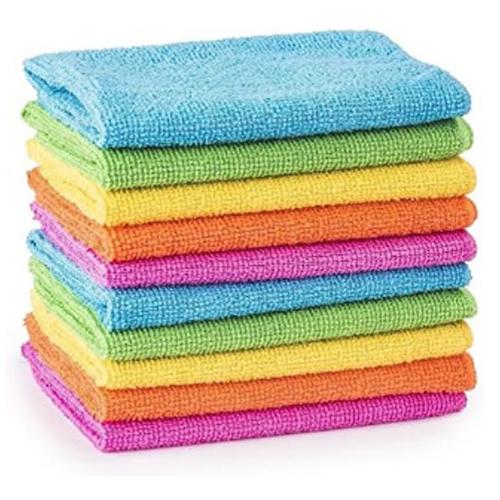 Clean & Shine Rainbow Microfibre Cloths Pack Of 10 Cloths, Sponges & Scourers Clean & Shine   